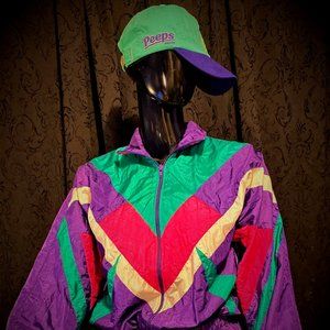 Vintage Punky Brewster like Kids Windbreaker XL 14